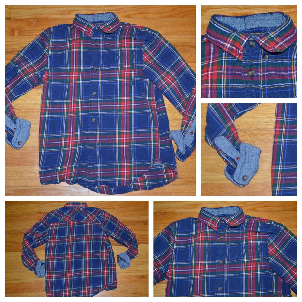Youth boys H&M plaid long-sleeve button-down, size 8-9Y (H&M size fits like 8)